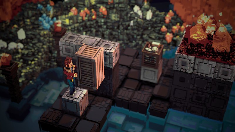 篝火山峰/篝火峰峦/Bonfire Peaks在美丽的体素风谜题之岛上，将你的持有之物统统付之一炬