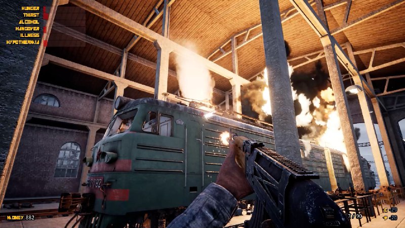 跨西伯利亚铁路模拟器/Trans Siberian Railway Simulator驾驶一节经典的俄式火车头，摆脱阻挡你前行的各种野生动物、悍匪、猛烈的霜冻以及反复破损的火车头这些不利因素