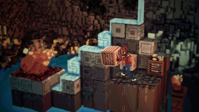 篝火山峰/篝火峰峦/Bonfire Peaks在美丽的体素风谜题之岛上，将你的持有之物统统付之一炬