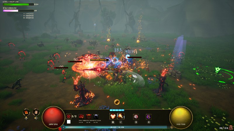 矮人领域/Dwarven Realms面对怪物排山倒海般的攻势，释放混沌之力，呈现出绚丽多彩的画面