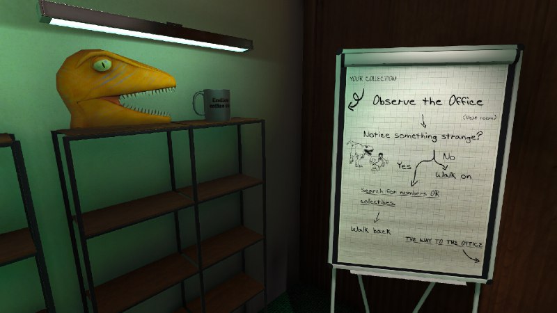 加班惊魂夜/Office After Hours发现异常并寻找隐藏线索，逃离这间加班导致异常频发、实验比咖啡时间还常见的办公室