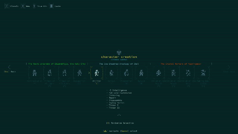 卡德洞窟/Caves of Qud《卡德洞窟》是一部深受复古未来主义影响，具有深度模拟，遍布智能植物的科学幻想风格Roguelike史诗