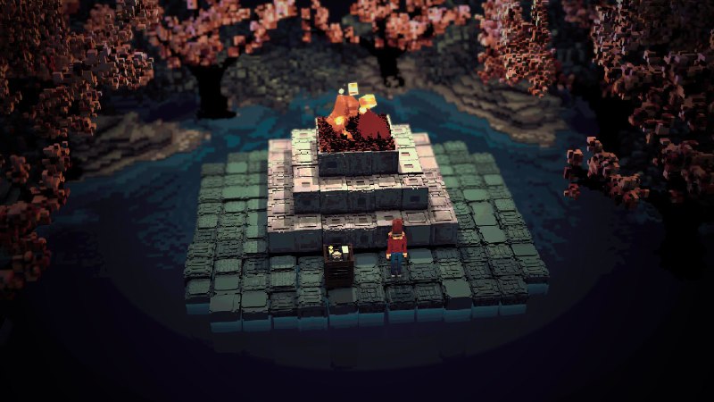 篝火山峰/篝火峰峦/Bonfire Peaks在美丽的体素风谜题之岛上，将你的持有之物统统付之一炬