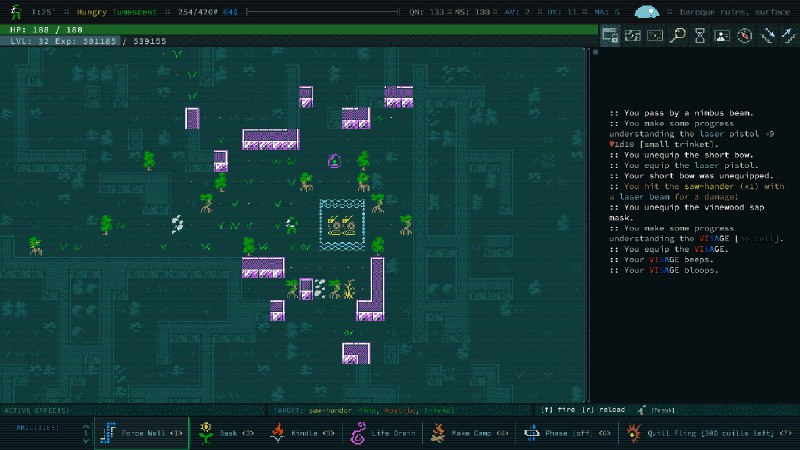 卡德洞窟/Caves of Qud《卡德洞窟》是一部深受复古未来主义影响，具有深度模拟，遍布智能植物的科学幻想风格Roguelike史诗