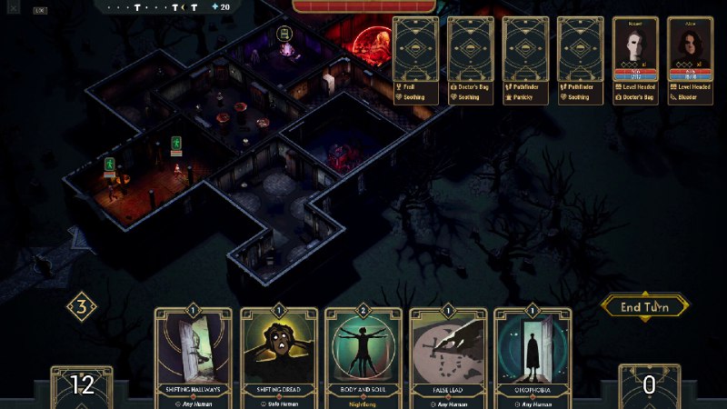 幽室鬼牌/Deck of Haunts《幽室鬼牌》（Deck of Haunts）邀请你化身成为恶意满满的鬼屋，将人类引诱到你被诅咒的大厅之中，操纵他们的恐惧，汲取他们的精魂以壮大你的力量